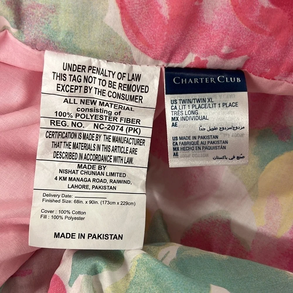 Charter Club Watercolor Roses Twin/Twin XL Comforter ⭐️
